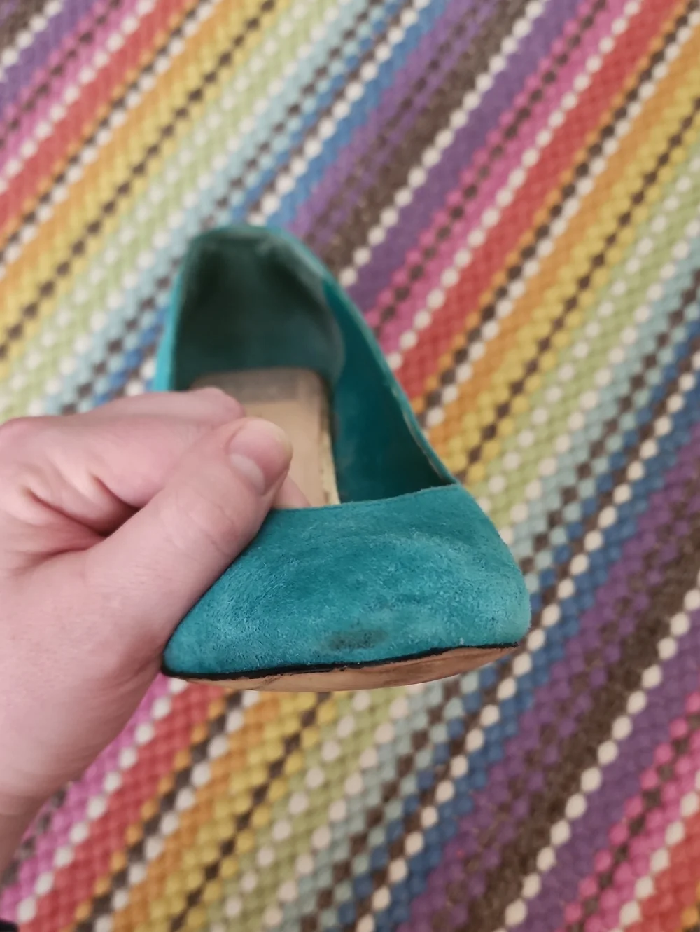 Dolce Vida Teal Suede Pumps With Gold Heel Size 8